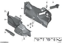 Výplň zavaz.prostor boční diagram for BMW 6 Series F13 LCI 640dX