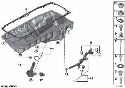 OIL PAN/OIL LEVEL INDICATOR diagram for BMW X6 E71 30dX