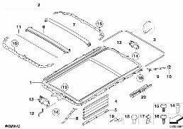 Rama dachu przes.-uchyl. diagram for BMW X5 E53 4.8is