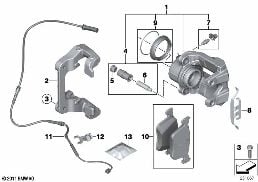FRONT BRAKE PAD WEAR SENSOR diagram for BMW X4 F26 20dX
