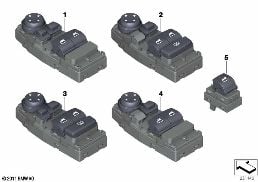 Schakelaar raamheffer diagram for BMW 6 Series F13 650iX 4.4