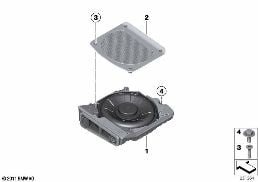 COMPONENTS CENTRAL BASS diagram for BMW 2 Series F23 LCI 220i