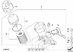 LUBRICATION SYSTEM-OIL FILTER diagram for BMW 3 Series E92 M3