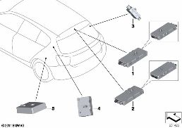 COMPONENTS, ANTENNA AMPLIFIER diagram for BMW 1 Series F21 LCI 118i