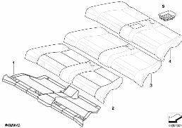 SEAT REAR, UPHOLSTERY & COVER BASE SEAT diagram for BMW 1 Series E88 120i