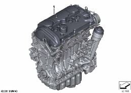 SHORT ENGINE diagram for BMW 1 Series F20 LCI 118i