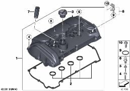 CYLINDER HEAD COVER diagram for BMW 1 Series F20 LCI 118i