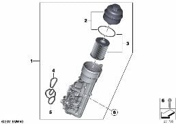 LUBRICATION SYSTEM-OIL FILTER diagram for BMW 1 Series F20 LCI 118i