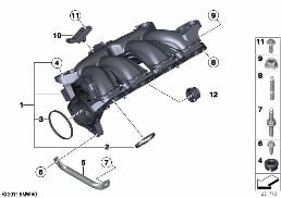 INTAKE MANIFOLD SYSTEM diagram for BMW 1 Series F20 LCI 118i
