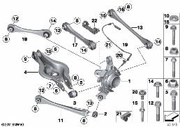 REAR AXLE SUPPORT/WHEEL SUSPENSION diagram for BMW 2 Series F23 LCI 225d