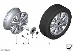 MINI LM velg Twin Blade Spoke 130 diagram for BMW MINI R56 One