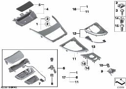 Elément rapporté console centrale diagram for BMW 1 Series E87 LCI 120i