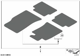 Fussmatten diagram for BMW MINI R56 Cooper