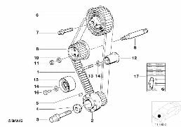 TIMING AND VALVE TRAIN-TOOTH BELT diagram for BMW 3 Series E30 316i