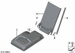 R シート、センター アーム レスト diagram for BMW X3 F25 20dX