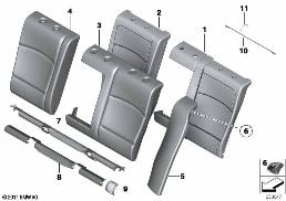 SEAT, REAR, UPHLSTRY/COVER, LOAD-THROUGH diagram for BMW 5 Series F10 530i