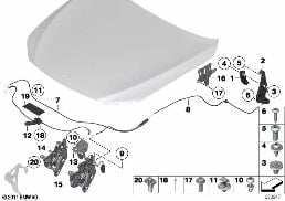 FRONT HATCH / LOCKING SYSTEM diagram for BMW 7 Series F01 LCI 740i
