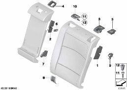 SEAT, REAR, SEAT TRIM COVERS diagram for BMW 5 Series F11 535iX