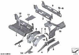 MOUNTING PARTS FOR TRUNK FLOOR PANEL