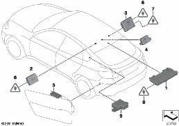Jedn. díly anténní zesilovač Diversity diagram for BMW X6 E71 35dX
