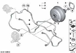 POWER BRAKE UNIT DEPRESSION diagram for BMW 5 Series F10 LCI 520i