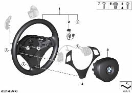SPORTS ST. WHEEL AIRBAG MULTIF./PADDLES diagram for BMW 3 Series E92 LCI 325xi