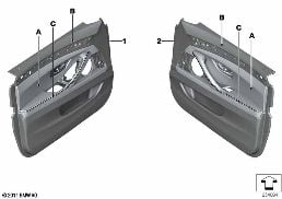 INDIVIDUAL DOOR TRIM PANEL, FRONT diagram for BMW 5 Series F10 LCI 530d