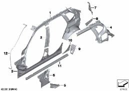 BODY-SIDE FRAME-PARTS diagram for BMW X1 E84 18i