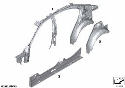 SIDE FRAME SECTION, INNER diagram for BMW 3 Series F30 LCI 340i