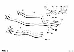 EXHAUST PIPE/MUFFLER diagram for BMW 2.5CS-3.0CSL 3.0CSi