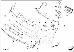 Revêtement pare-chocs av kit aerod. II diagram for BMW X3 E83 LCI 2.0d