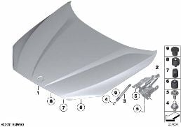 ENGINE HOOD/MOUNTING PARTS diagram for BMW X1 E84 18i