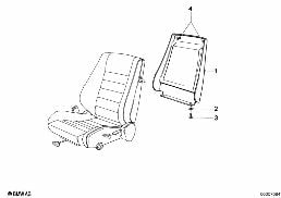 BMW SPORTSEAT SEAT PANEL REAR diagram for BMW 3 Series E30 325i