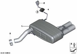 MUFFLER SYSTEM diagram for BMW 3 Series E90 LCI 320d ed