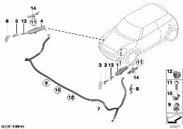 Einzelteile Scheinwerferwaschanlage diagram for BMW MINI R56 Cooper