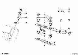 FRONT SEAT-HEAD REST SUPPORT RETAINER diagram for BMW 5 Series E12 525