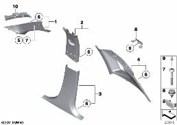 TRIM PANEL A- / B- / C- / D-COLUMN diagram for BMW X1 E84 20i