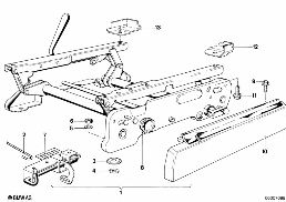 FRONT SEAT-VERTICAL SEAT ADJUSTER diagram for BMW 5 Series E12 525
