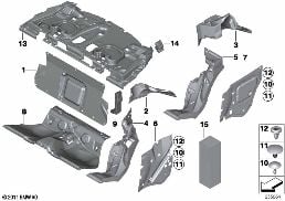SOUND INSULATING REAR diagram for BMW 6 Series F12 650iX