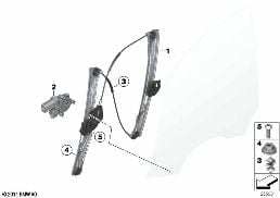 DOOR WINDOW LIFTING MECHANISM FRONT