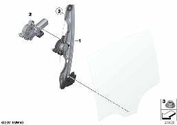 DOOR WINDOW LIFTING MECHANISM REAR