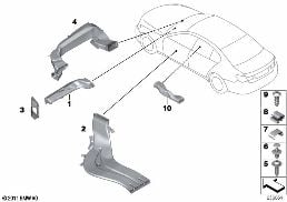Kanał powietrza diagram for BMW 7 Series E65 745i