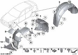 WHEELARCH TRIM diagram for BMW 5 Series F07 GT LCI 530dX