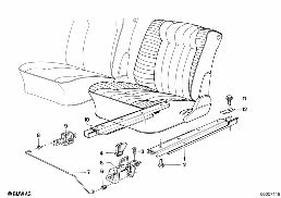 Fotel przedni, odryglowanie diagram for BMW 7 Series E23 733i
