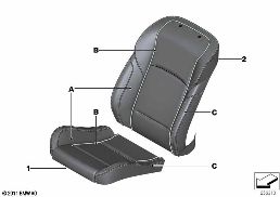 INDIVIDUAL SPORTS SEAT COVER, FRONT diagram for BMW 5 Series F11 530i