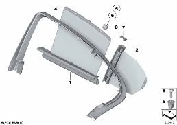 ROLLER SUN VIZOR, REAR DOOR diagram for BMW 5 Series F11 550i