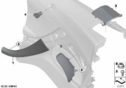 MOUNTING PARTS, SIDE TRIM, REAR diagram for BMW 6 Series F12 650iX