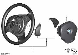 LEATHER STEERING WHEEL diagram for BMW 3 Series E90 330i