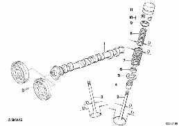 VALVE TIMING GEAR - CAM SHAFT diagram for BMW 3 Series E36 318i