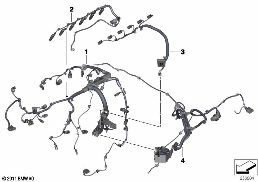 Mazo de cables motor diagram for BMW X4 F26 30dX